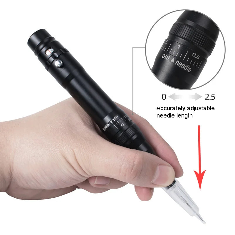 Professional Wire And Wireless Tattoo Machine Scalp Fake Skin Practice Microblading Makeup Lip Eyebrow Metal Tattoo Gun Pen