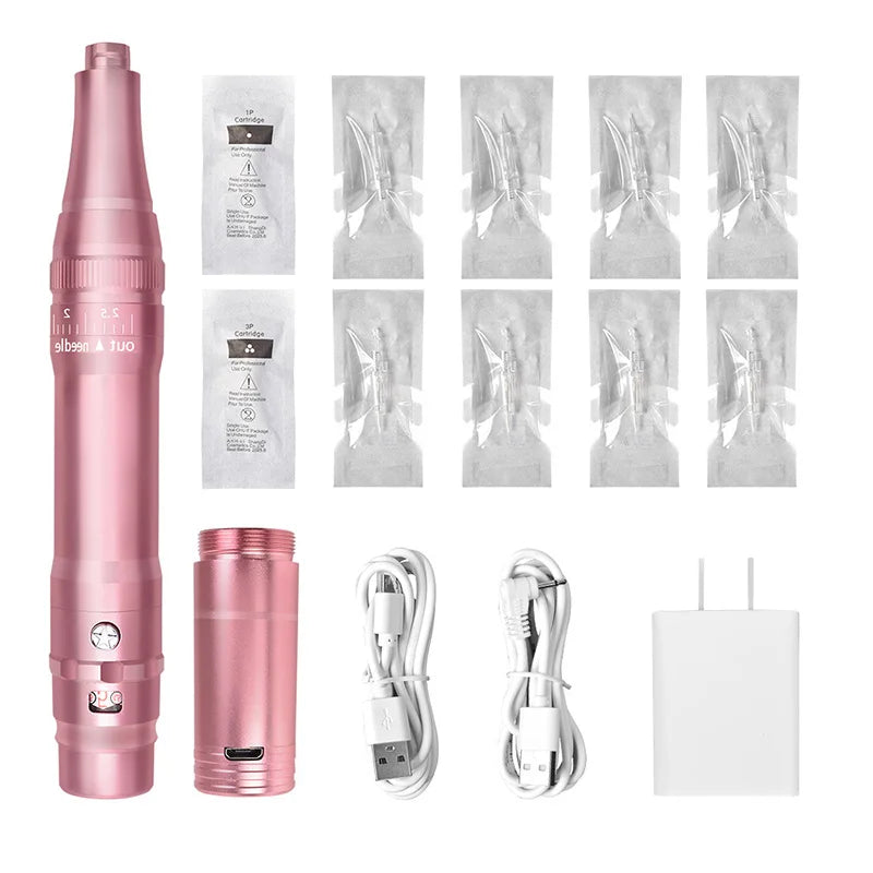 Professional Wire And Wireless Tattoo Machine Scalp Fake Skin Practice Microblading Makeup Lip Eyebrow Metal Tattoo Gun Pen