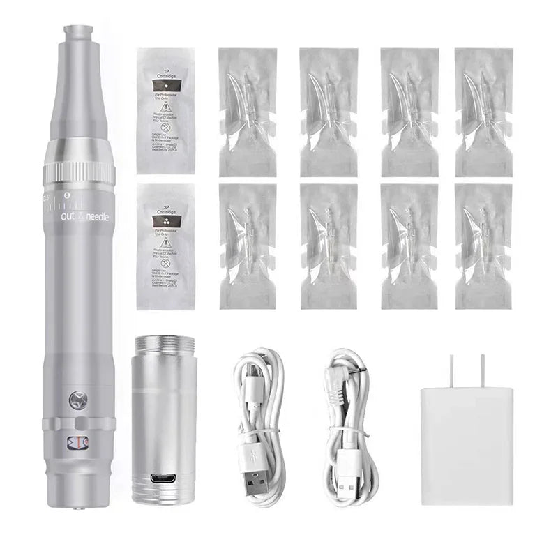 Professional Wire And Wireless Tattoo Machine Scalp Fake Skin Practice Microblading Makeup Lip Eyebrow Metal Tattoo Gun Pen